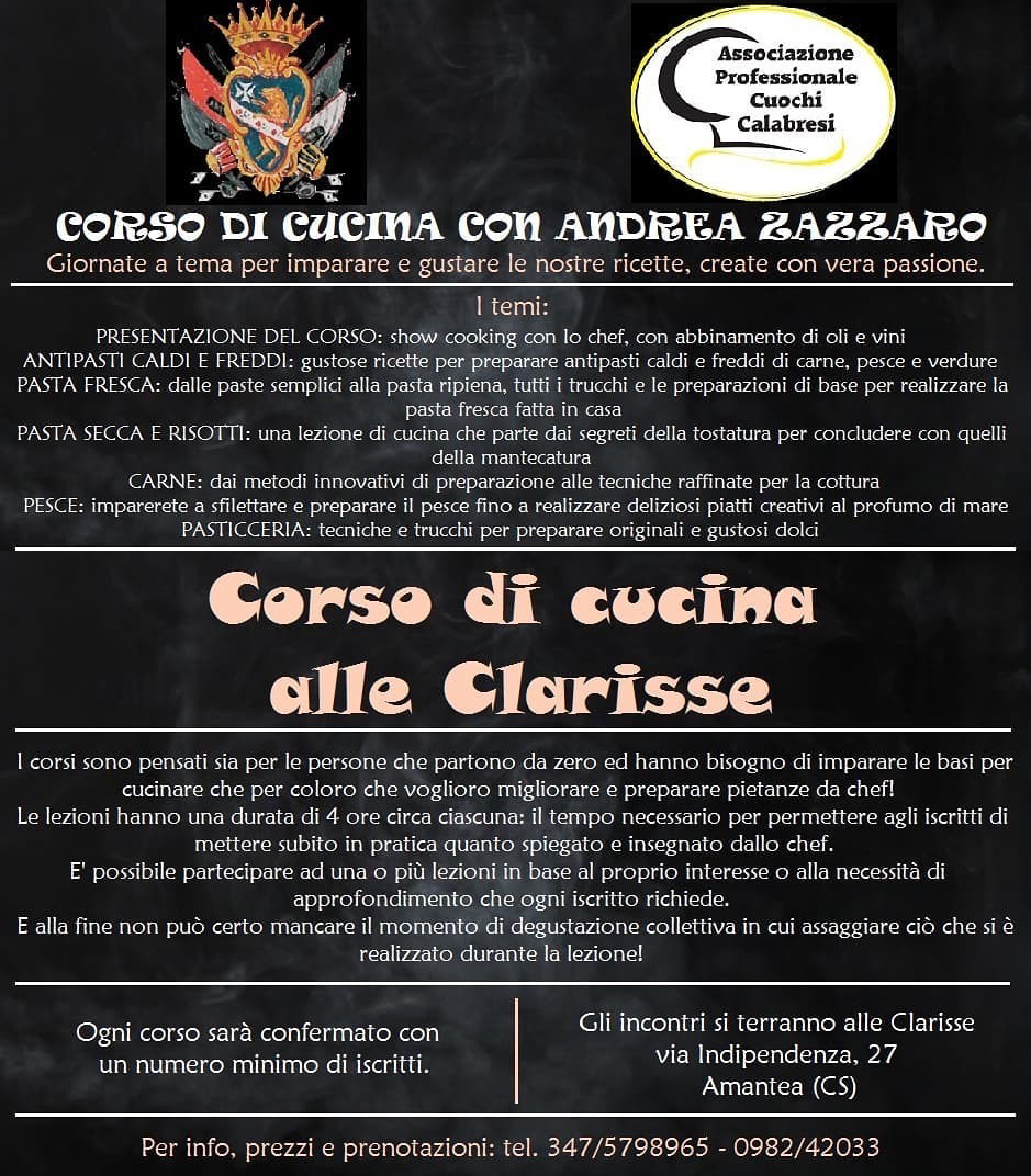 Corso di Cucina Le Clarisse 2020