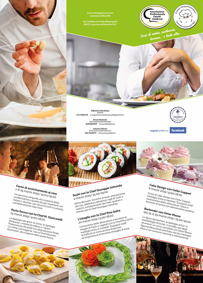 Calendario Corsi di Marzo 2019 del nostro Centro Enogastronomico di Laureana di Borrello (RC)