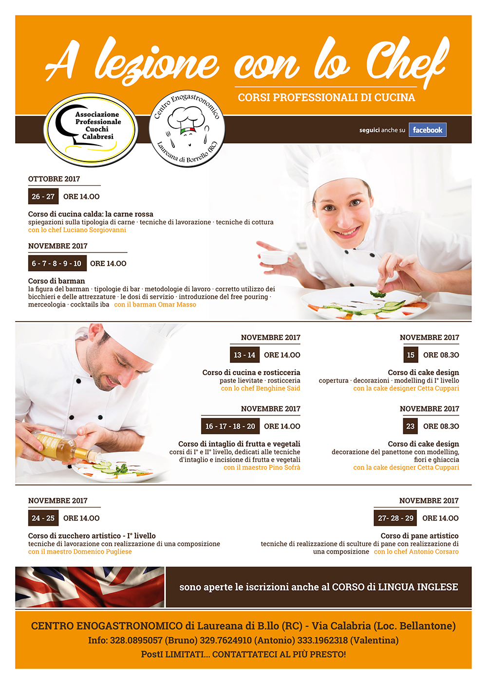 Corsi Centro Enogastronomico Laureana Ottobre e Novembre 2017